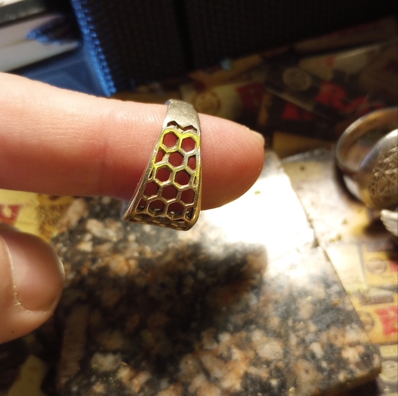 HONEYCOMB PATTERN SILVER 7 925. - Picture 4 of 4